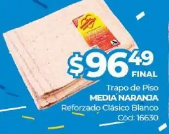 Diarco Media Naranja Trapo de Piso Reforzado Clásico Blanco oferta