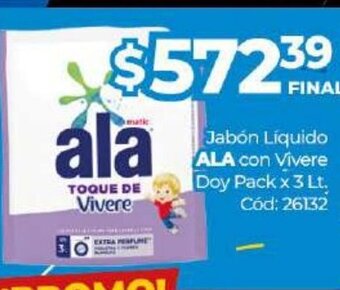 Diarco Ala Jabón Liquido con Vivere Doy Pack x 3lt oferta