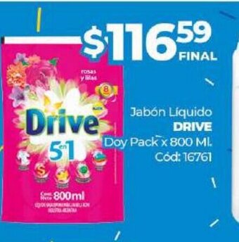 Diarco Drive Jabón Liquido Doy Pack x 800ml oferta