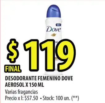Punto Mayorista Dove Desodorante Femenino Aerosol x 150ml oferta