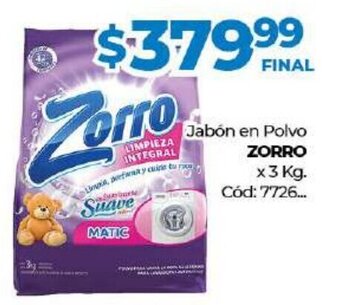 Diarco Zorro Jabón en Polvo x 3kg oferta