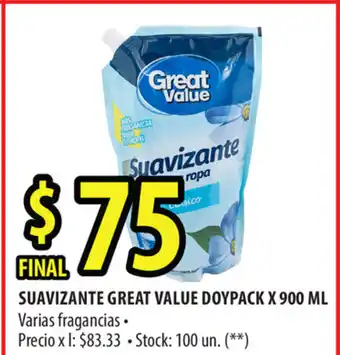 Punto Mayorista Suavizante Great value Doypack x 900ml oferta