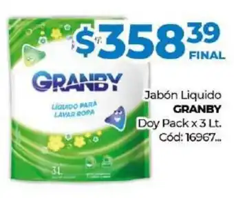 Diarco Granby Jabón Liquido Doy Pack x 3lt oferta