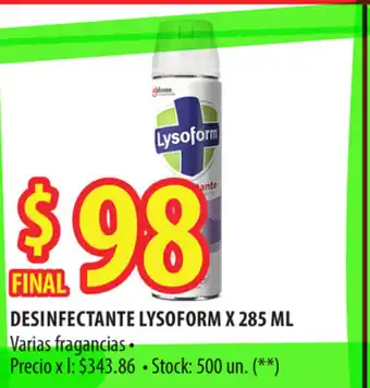 Punto Mayorista Lysoform Desinfectante x 285ml oferta