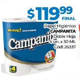 Diarco Campanita Papel Higiènico Doble Hoja 4 un x 30mt oferta
