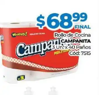 Diarco Campanita Rollo de cocina Campanita x 3un x 40 Paños oferta
