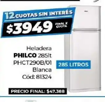 Diarco Philco Heladera 285lt PHCT290B/01 Blanca oferta