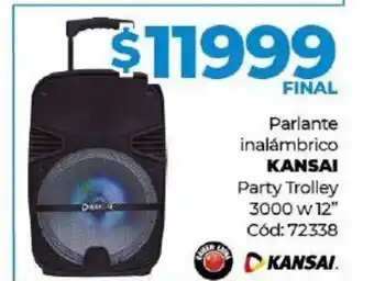 Kansai Parlante inalámbrico Party Trolley 3000 w12"