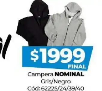Diarco Nominal Campera Gris/Negro oferta