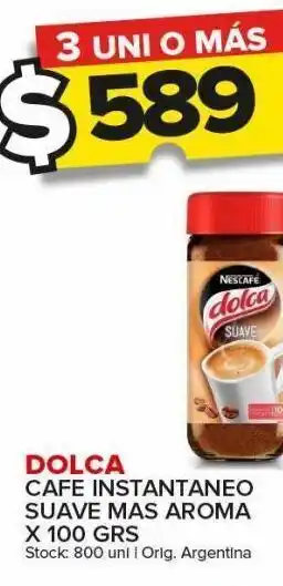 Carrefour Maxi Café instantáneo suave mas aroma dolca x 100g oferta