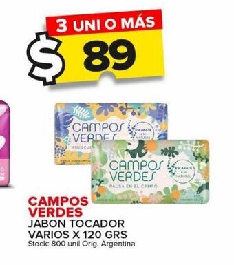 Carrefour Maxi Jabón de tocador campos verdes x 120g oferta