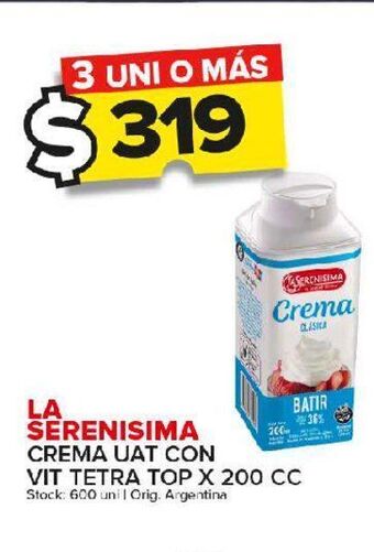 Carrefour Maxi Cremas la serenísima oferta