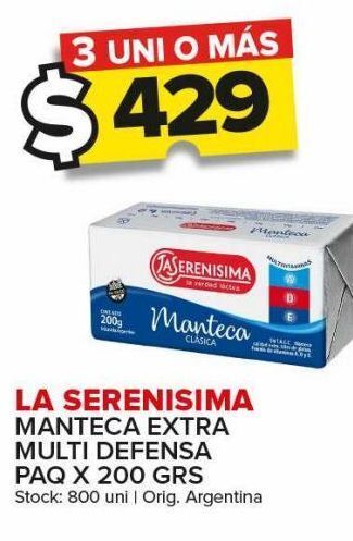 Carrefour Maxi Manteca la serenísima x 200g oferta