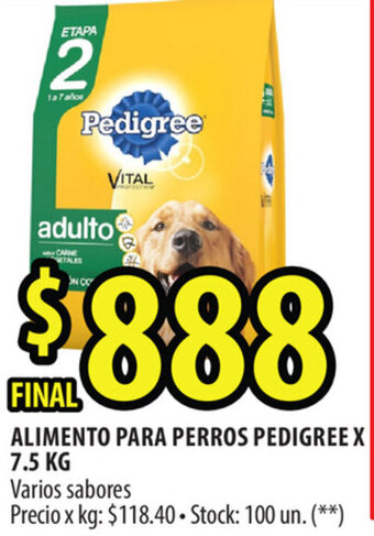 Punto Mayorista Pedigree Alimento para Perros x 7.5 kg oferta