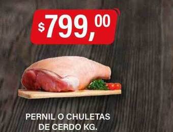 Supermercados Damesco Pernil o chuletas de cerdo oferta