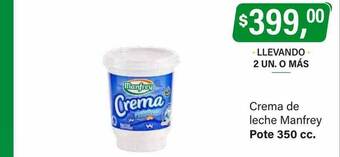 Supermercados Damesco Crema de leche manfrey oferta