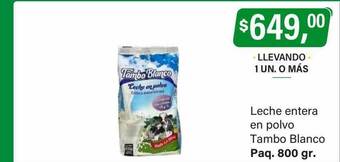 Supermercados Damesco Leche entera en polvo tambo blanco oferta