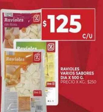 Supermercados DIA Ravioles varios sabores dia oferta