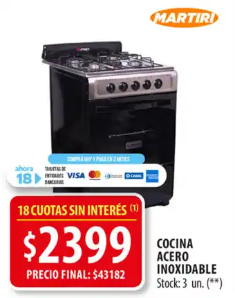 Punto Mayorista Martiri Cocina Acero Inoxidable oferta
