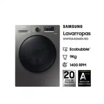 Frávega Lavarropas samsung carga frontal 9kg inox ww90aa046xu oferta