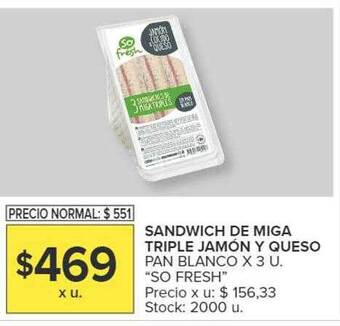 Carrefour Sandwich de miga triple jamón y queso oferta