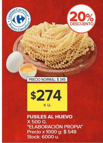 Carrefour Fusiles al huevo oferta