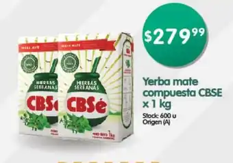 Supermercados Buenos Días CBSé Yerba mate compuesta x 1 kg oferta