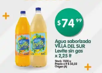 Supermercados Buenos Días Agua saborizada Villa Del Sur Levite sin gas x 2.25 lt oferta