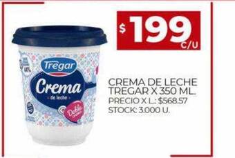 Supermercados DIA Crema de leche tregar oferta