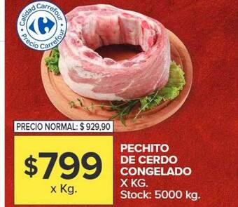 Carrefour Pechito de cerdo congelado x kg oferta