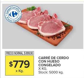 Carrefour Carré de cerdo con hueso congelado x kg oferta