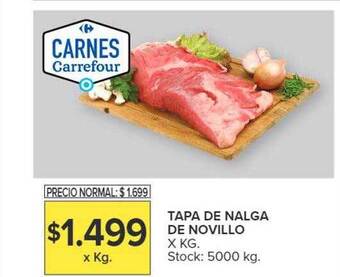 Carrefour Tapa de nalga de novillo x kg oferta
