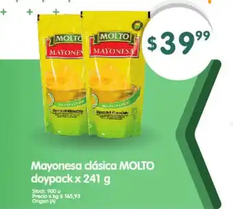 Supermercados Buenos Días Molto Mayonesa clásica doypack x 241 g oferta