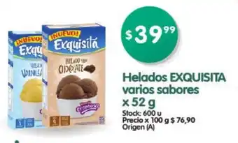 Supermercados Buenos Días Exquisita Helados varios sabores x 52 g oferta