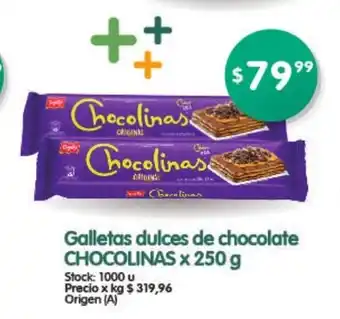 Supermercados Buenos Días Chocolinas Calletitas dulces de chocolate x 250 g oferta