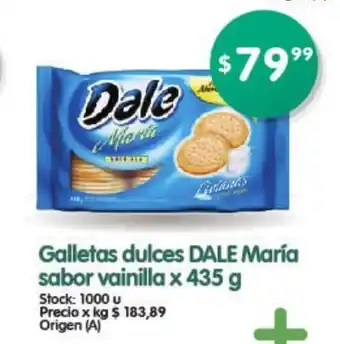 Supermercados Buenos Días Dale María Galletas dulces sabor vainilla x 435 g oferta