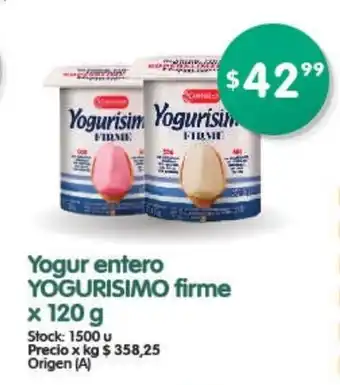 Supermercados Buenos Días Yogurisimo firme Yogur entero x 120 g oferta