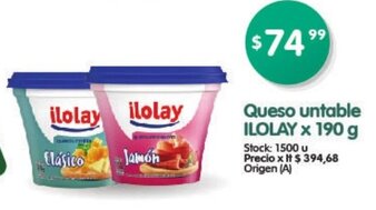 Supermercados Buenos Días Ilolay Queso untable x 190 g oferta
