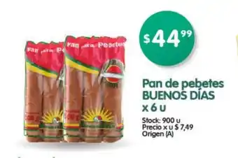 Supermercados Buenos Días Buenos Días Pan de pebetes x 6u oferta