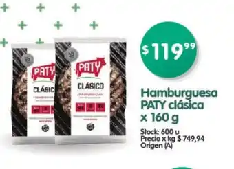 Supermercados Buenos Días Paty Hamburguesa clásica x 160g oferta