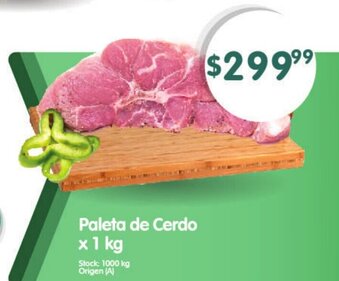 Supermercados Buenos Días Paleta de Cerdo x 1kg oferta