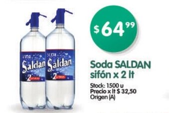 Supermercados Buenos Días Saldan Soda sifón x 2lt oferta