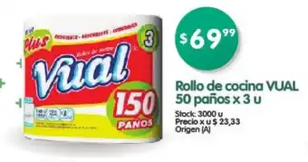 Supermercados Buenos Días Vual Rollo de cocina 50 paños x 3 u oferta
