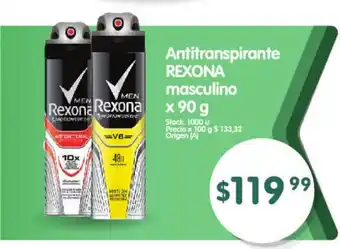 Supermercados Buenos Días Rexona Antitranspirante masculino x 90g oferta