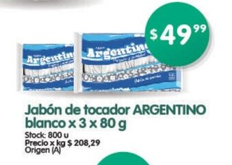 Supermercados Buenos Días Argentino Jabón de tocador x 3 x 80g oferta