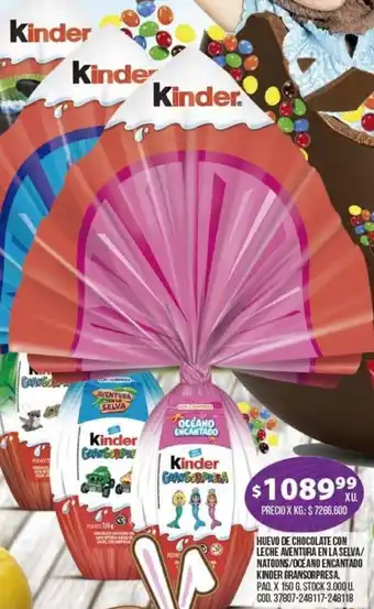 Coto Huevo de Chocolate Con Leche Aventura En La Selva.Natoons/Océano Encantado Kinder Gransorpresa x 150g oferta