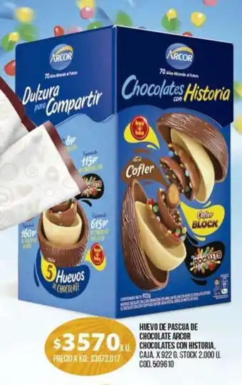 Coto Arcor Huevo De Pascua De Chocolate Chocolates Con Historia, x 922g oferta