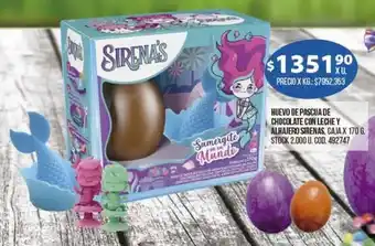 Coto Sirenas Huevo De Pascua De Chocolate Con Leche Y Alhajero x 170g oferta