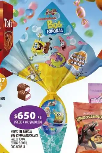 Coto Rocklets Huevo De Pascua Bob Esponja x 100g oferta
