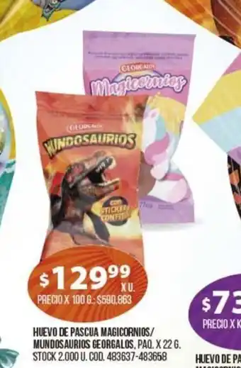 Coto Georgalos Huevo De Pascua Magicornios/Mundos Aurios x 22g oferta